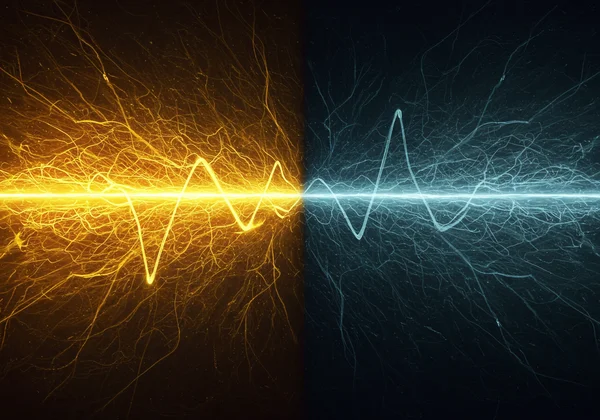 Perwakilan abstrak perubahan suasana hati bipolar, tinggi ke rendah.