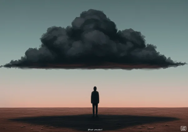 Visual metaphor for persistent low mood and sadness