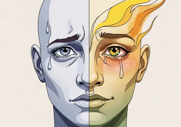 Person contemplating conflicting emotions