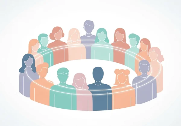 Diverse community in supportive discussion