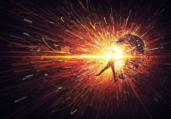 Abstract illustration of high energy, racing thoughts.