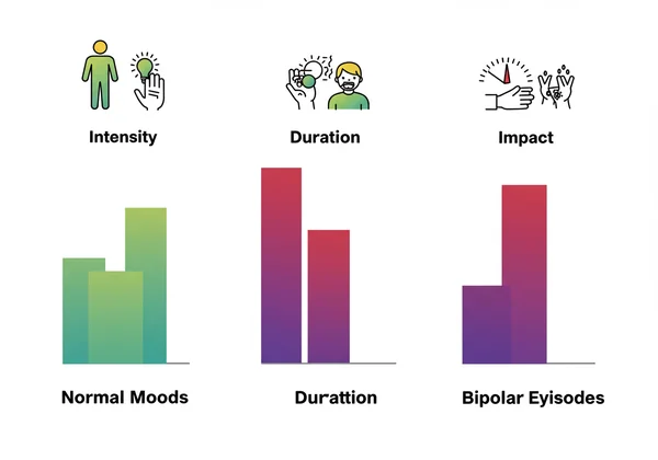 Diagram showing intensity, duration, impact of moods