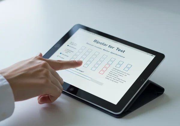 Screenshot of an online bipolar test interface