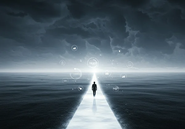 Person walking towards emotional stability using insights