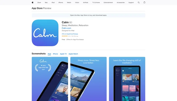 Calm: النوم والتأمل
